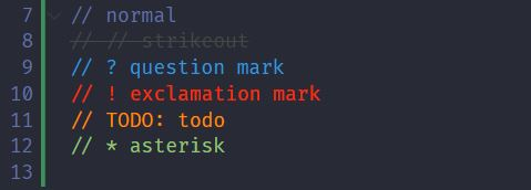 Better Comments VSCode Extension